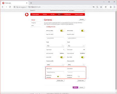 Pantalla de cambio de contraseña del router Technicolor CGA4233