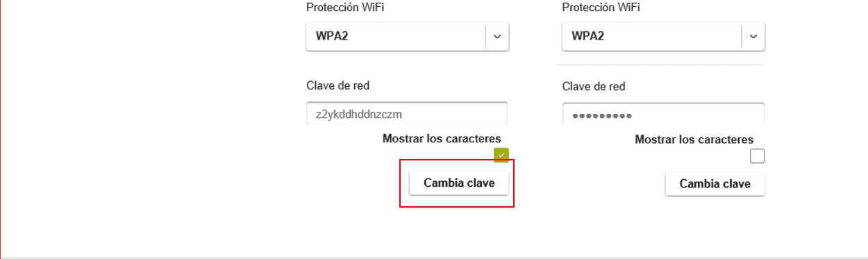 Pantalla de cambio de contraseña del router MTA SIP Sagemcom ST3686