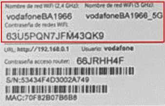 Imagen de la pegatina que hay en el router Sercomm FG824CD