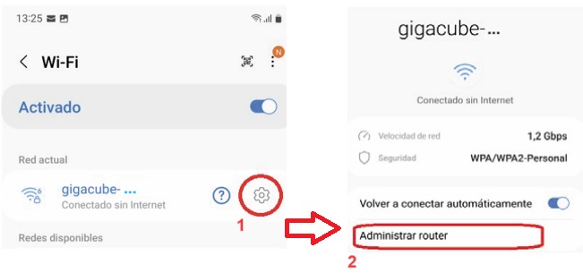 Detalle de como activar el router 5G TCL HH500v, abre ventana modal.