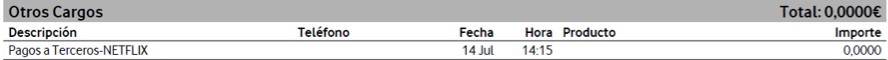 Cargo factura Netflix