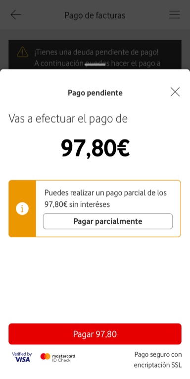 Cómo pagar deudas desde Mi Vodafone resp1