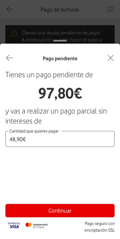 Cómo pagar deudas desde Mi Vodafone resp1
