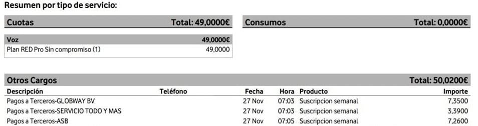 Factura Pagos a terceros