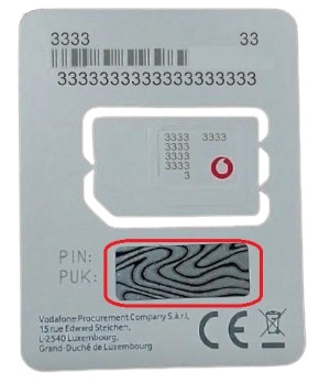 ejemplo de tarjeta física con número PIN, abre ventana modal.