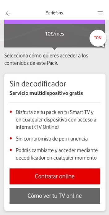Vodafone TV sin decodificador